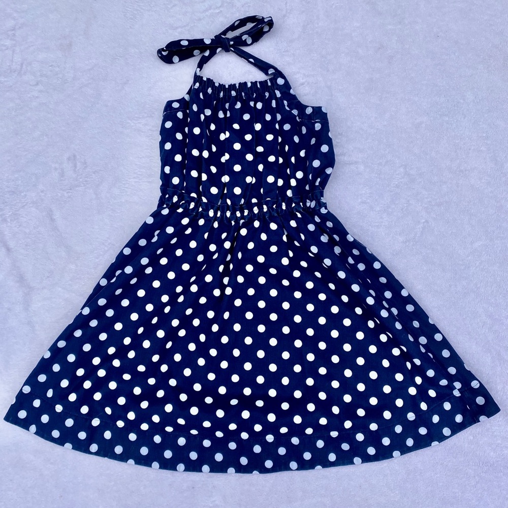 Blue polka dotted dress